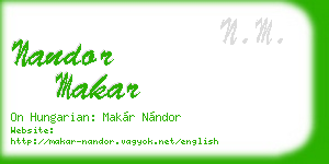 nandor makar business card